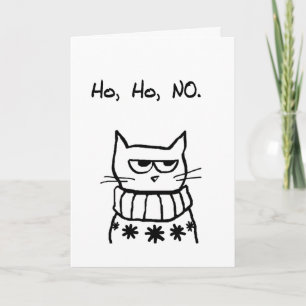 Cartes Pour Fêtes Annuelles Chat fâché dans un chandail de Noël - Noël drôle