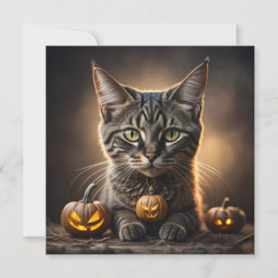 Cartes Pour Fêtes Annuelles Chat félin Halloween