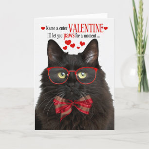 Cartes Pour Fêtes Annuelles Chat Fluffy Noir Saint Valentin Humour Feline