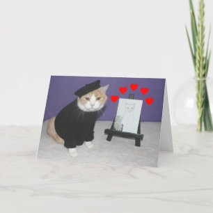 Cartes Pour Fêtes Annuelles Chat français drôle Valentine