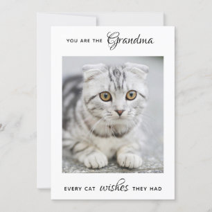 Cartes Pour Fêtes Annuelles Chat Grand-mère Personnalisée Animaux de compagnie