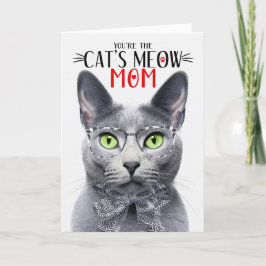 Cartes Pour Fêtes Annuelles Chat gris bleu russe pour maman pour la fête des m