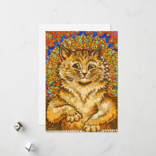 Cartes Pour Fêtes Annuelles Chat Jouer un piano, psychédélique - Après Louis W