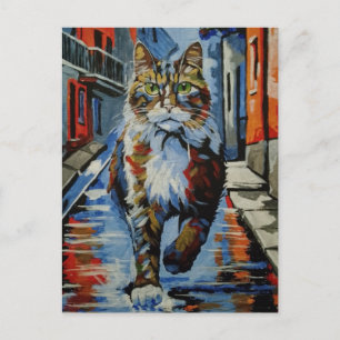 Cartes Pour Fêtes Annuelles chat, kotofey, rue, ville, animal