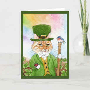 Cartes Pour Fêtes Annuelles Chat mignon de lutin, le jour du paddy de St,