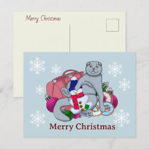 Cartes Pour Fêtes Annuelles Chat mignon félicite Joyeux Noël et Nouvel An
