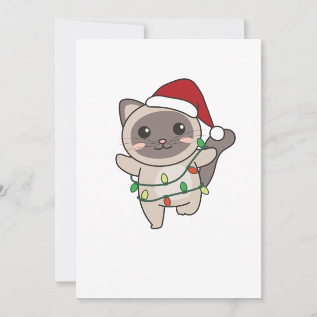 Cartes Pour Fêtes Annuelles Chat Noël Animaux d'hiver Chats (Devant)
