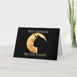 Cartes Pour Fêtes Annuelles Chat noir Bonjour Obscurité Mon Vieux Ami
