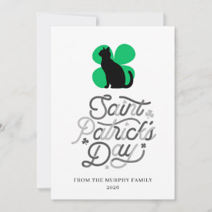 Cartes Pour Fêtes Annuelles Chat noir chanceux trèfle Photo St. Patrick