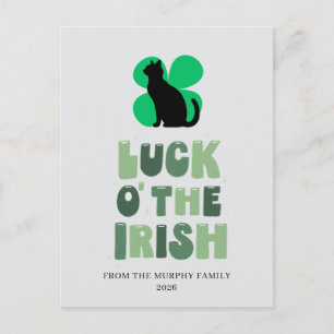 Cartes Pour Fêtes Annuelles Chat noir chanceux trèfle Saint-Patrick