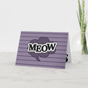 Cartes Pour Fêtes Annuelles Chat noir citation miaou, conception drôle d'Hallo