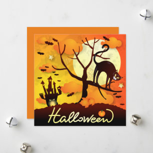 Cartes Pour Fêtes Annuelles Chat noir d'Halloween
