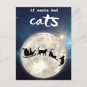 Cartes Pour Fêtes Annuelles Chat noir drôle Père Noël Noël