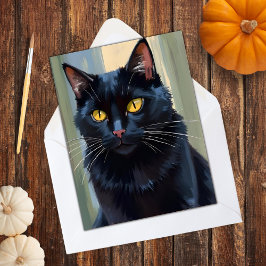 Cartes Pour Fêtes Annuelles Chat Noir | Happy Halloween Éffrayant