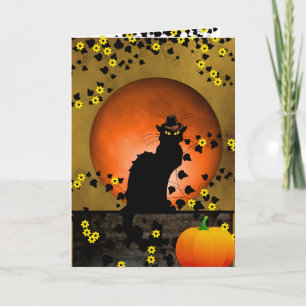 Cartes Pour Fêtes Annuelles Chat Noir Thanksgiving