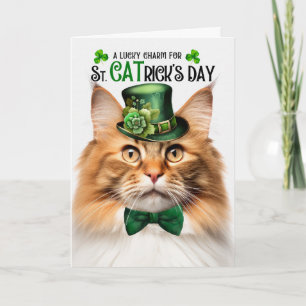Cartes Pour Fêtes Annuelles Chat norvégien roux St CATrick's Day