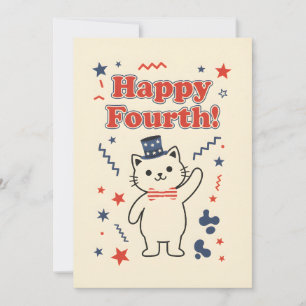 Cartes Pour Fêtes Annuelles Chat patriotique joyeux quatrième indépendance des