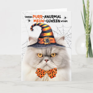 Cartes Pour Fêtes Annuelles Chat persan crémeux PURRanormal MEOWolween