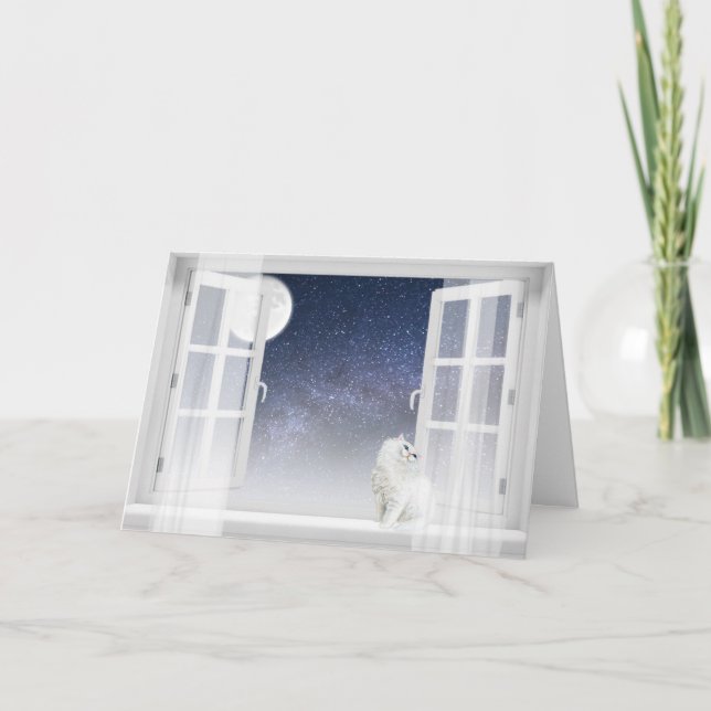 Cartes Pour Fêtes Annuelles Chat perse dans la fenêtre (Devant)