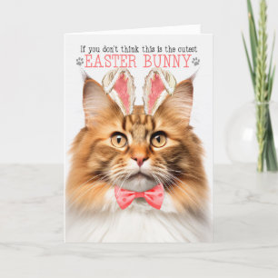 Cartes Pour Fêtes Annuelles Chat roux aux oreilles de lapin de Pâques de la ra
