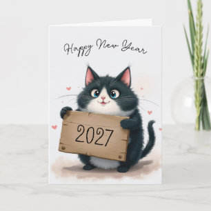 Cartes Pour Fêtes Annuelles Chat Smoking Nouvel An 2027
