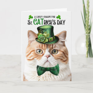Cartes Pour Fêtes Annuelles Chat tigré orange St CATrick's Day Porte-bonheur