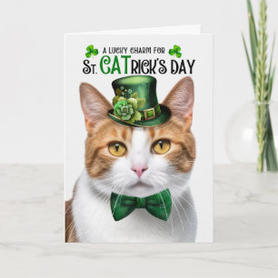 Cartes Pour Fêtes Annuelles Chat tigré orange St CATrick's Day Porte-bonheur