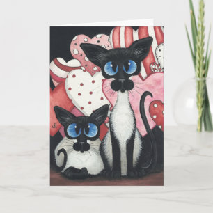 Cartes Pour Fêtes Annuelles Chat Valentine Siamese - Love x's Two