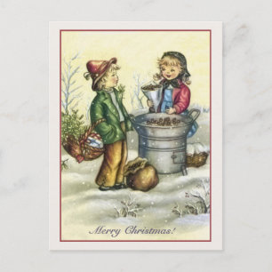 Cartes Pour Fêtes Annuelles Châtaignes Vintage pour enfants de Noël