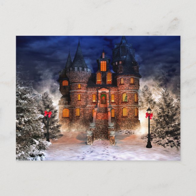 Cartes Pour Fêtes Annuelles Château de Noël (Devant)