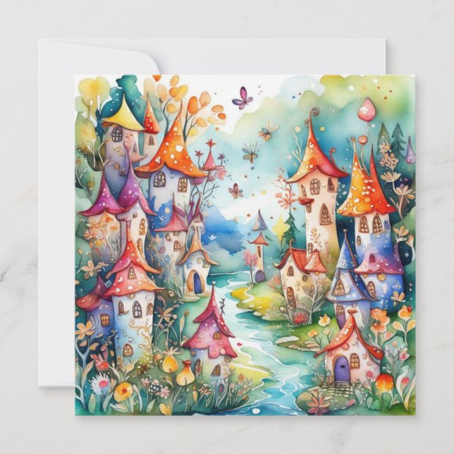 Cartes Pour Fêtes Annuelles Château magique Fairyland (Devant)
