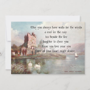 Cartes Pour Fêtes Annuelles Château vintage à Killarney avec Bénédiction irlan