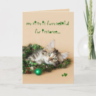 Cartes Pour Fêtes Annuelles Chaton de décoration de Noël très utile