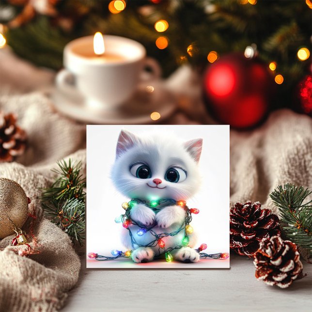 Cartes Pour Fêtes Annuelles Chaton de merveilleux hiver (Créateur téléchargé)