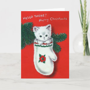 Cartes Pour Fêtes Annuelles Chaton mignon de Noël