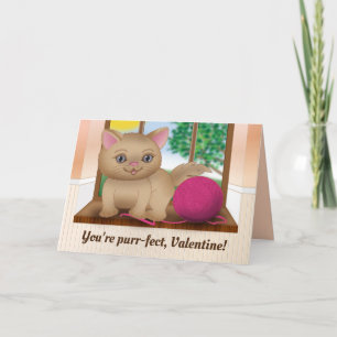 Cartes Pour Fêtes Annuelles Chaton Valentine de Ronronnement-fect