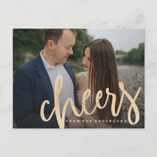 Cartes Pour Fêtes Annuelles Chatoyante Cheers Photo Post Card (Devant)