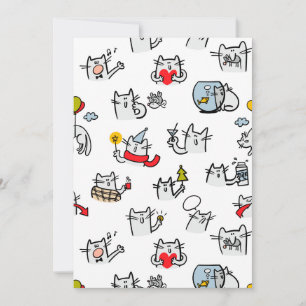 Cartes Pour Fêtes Annuelles Chats amusants, lait et magie.