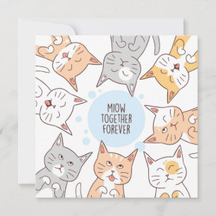 Cartes Pour Fêtes Annuelles Chats d'amitié