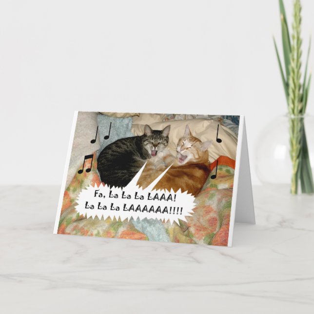Cartes Pour Fêtes Annuelles Chats de chant (Devant)