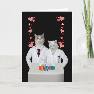 Cartes Pour Fêtes Annuelles Chats de chimie amusante personnalisables