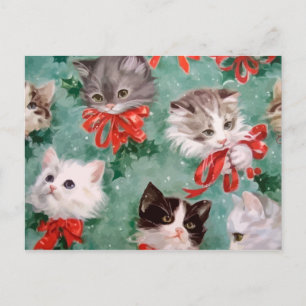 Cartes Pour Fêtes Annuelles Chats de Noël Vintage