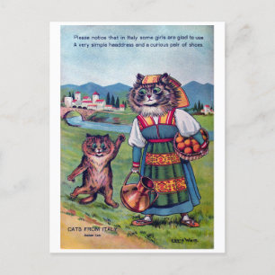 Cartes Pour Fêtes Annuelles Chats d'Italie - Louis Wain