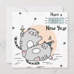Cartes Pour Fêtes Annuelles Chats du Nouvel An
