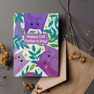 Cartes Pour Fêtes Annuelles Chats et branches Happy cat fête des pères