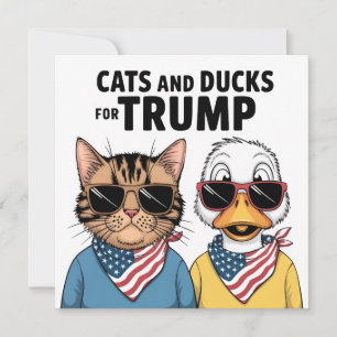 Cartes Pour Fêtes Annuelles Chats Et Canards Pour Le Président Trump, Trump