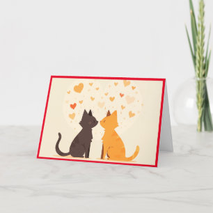 Cartes Pour Fêtes Annuelles Chats Heureuses Saintes-Valentin