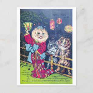 Cartes Pour Fêtes Annuelles Chats japonais - Louis Wain