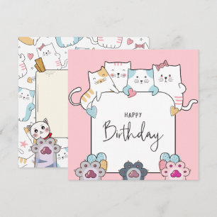 Cartes Pour Fêtes Annuelles Chats Joyeux anniversaire
