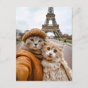 Cartes Pour Fêtes Annuelles Chats romantiques à Paris
